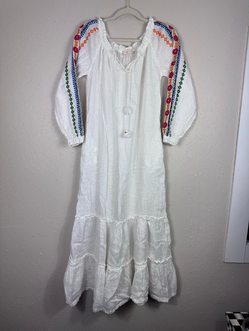 Tory Burch LinenEmbroidered Maxi Dress  Size Sm/Med PLEASE READ